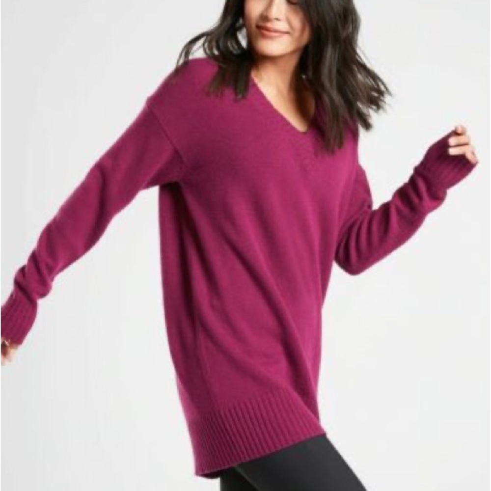 ATHLETA Wool/Cashmere Tunic Length Oversized Boyfriend Sweater, XS - Picture 2 of 11